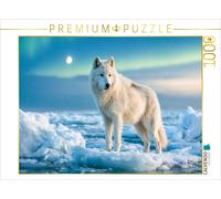 Puzzle CALVENDO Loup blanc dans la glace devant un paysage hivernal | 1000 pièce