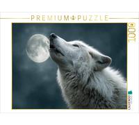 Puzzle CALVENDO Loup hurlant à la pleine lune | 1000 pièces, format assemblé 64