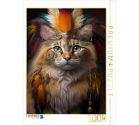 Puzzle CALVENDO Majestueux chat souverain avec de magnifiques coiffures incas co