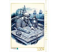Puzzle CALVENDO Marin lors de la planification nautique. Motif vintage | 1000 pi