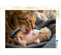 Puzzle CALVENDO Massage bien-être - Maman chat et chatons | 1000 pièces, format