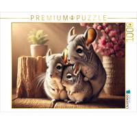 Puzzle · Mère Chinchilla et Deux Petits | 1000 pièces · Format assemblé 64 × 48 cm · CALVENDO Puzzle