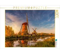 Puzzle CALVENDO Moulins à vent de Kinderdijk au crépuscule | 1000 pièces, format