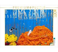 Puzzle CALVENDO Mur bleu sur le marché aux fleurs | 1000 pièces, format assemblé