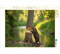 Puzzle CALVENDO On y est presque - Castor avec un tronc d'arbre | 1000 pièces, f