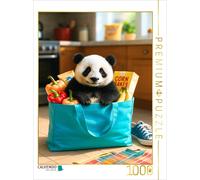 Puzzle CALVENDO Panda dans un sac à provisions | 1000 pièces, format assemblé 64