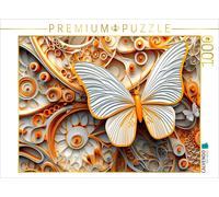 Puzzle CALVENDO Papillon blanc orange en relief | 1000 pièces, format assemblé 6