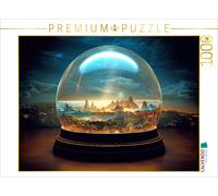 Puzzle CALVENDO Paysage de montagne dans une boule de verre | 1000 pièces, forma