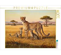 Puzzle CALVENDO Peinture représentant une famille de guépards | 1000 pièces, for