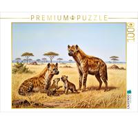 Puzzle CALVENDO Peinture représentant une famille de hyènes | 1000 pièces, forma