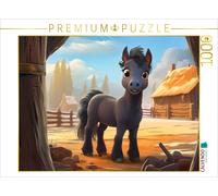 Puzzle CALVENDO Poney Black Max à la ferme des poneys | 1000 pièces, format asse