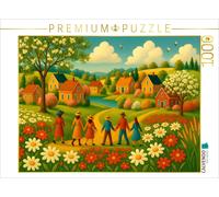 Puzzle CALVENDO Prairies fleuries et bonheur des enfants | 1000 pièces, format a