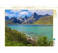 Puzzle 1000 pièces en Forme de flakstad, lofoten (Norvège)