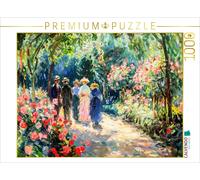 Puzzle CALVENDO Promeneurs impressionnistes dans une roseraie en fleurs | 1000 p