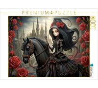Puzzle CALVENDO Reine gothique avec son cheval | 1000 pièces, format assemblé 64