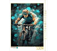 Puzzle CALVENDO Rythme bleu ciel : harmonie abstraite de vélo de course en gris