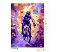 Puzzle CALVENDO Rythme lilas : harmonie abstraite de vélo de course en jaune | 1