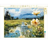 Puzzle CALVENDO Splendeur des fleurs au bord du lac | 1000 pièces, format assemb
