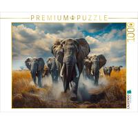 Puzzle CALVENDO Troupeau d'éléphants | 1000 pièces, format assemblé 64 × 48 cm |
