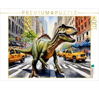 Puzzle · Tyrannus Saurus à New York | Un motif du calendrier Les dinosaures r nquièrent le monde · 1000 pièces · Format assemblé 64 × 48 cm · CALVENDO Puzzle