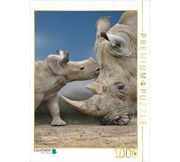 CALVENDO Puzzle Bébé rhinocéros avec sa mère 1000 Pieces 48 x 64 cm from Heinz Schmidbauer