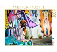 Puzzle CALVENDO Un boxeur devant un mur recouvert de graffitis | 1000 pièces, fo