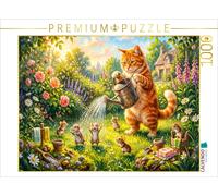 Puzzle CALVENDO Un chat asperge des souris dans le jardin d'un cottage en été, p