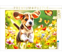 Puzzle CALVENDO Un chiot beagle découvre les joies du printemps | 1000 pièces, f