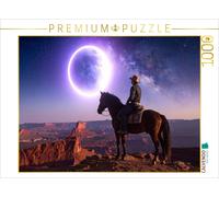 Puzzle CALVENDO Un cow-boy à cheval au clair de lune | 1000 pièces, format assem