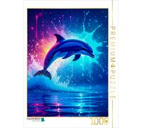 Puzzle CALVENDO Un dauphin lumineux dans une mer de néons | 1000 pièces, format