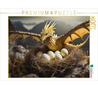 Puzzle CALVENDO Un dragon jaune garde son nid | 1000 pièces, format assemblé 64