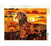 Puzzle · Un Lion majestueux dans Un Univers de Couleurs africaines | Lion abstrait aux motifs lumineux · plein de force, de chaleur… · 1000 pièces · Format assemblé 64 × 48 cm · CALVENDO Puzzle