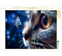 Puzzle CALVENDO Un motif du calendrier Le chat et le papillon | 1000 pièces, for
