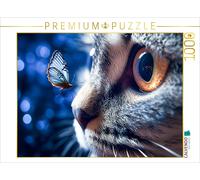Puzzle CALVENDO Un motif du calendrier Le chat et le papillon | 1000 pièces, for