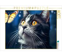 Puzzle CALVENDO Un motif du calendrier Le chat et le papillon | 1000 pièces, for