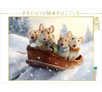 Puzzle · Un Motif du Calendrier Une année dans la Vie de la Famille Maus | En novembre, il a neigé et il faut sortir la luge · 1000 pièces · Format assemblé 64 × 48 cm · CALVENDO Puzzle