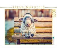 Puzzle CALVENDO Un mouton dort sur un banc avec des écouteurs | 1000 pièces, for