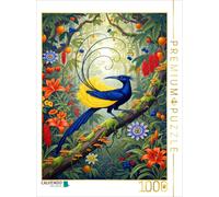 Puzzle CALVENDO Un oiseau de paradis au milieu de fleurs multicolores | 1000 piè