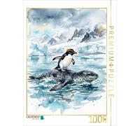 Puzzle CALVENDO Un pingouin chevauchant un léopard de mer | 1000 pièces, format