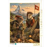 Puzzle CALVENDO Un rat et une belette en camping en Suisse | 1000 pièces, format