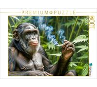 CALVENDO Puzzle Affe raucht entspannt seinen Joint im Hanfdschungel | 1000 Teile
