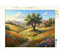 Puzzle CALVENDO Une floraison méditerranéenne avec un olivier et un âne | 1000 p