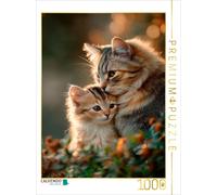 Puzzle CALVENDO Une maman chat et son chaton en train de se faire des câlins | 1