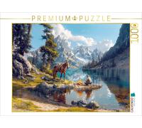 Puzzle CALVENDO Une soirée avec un ami - Cavaliers western autour d'un feu de ca