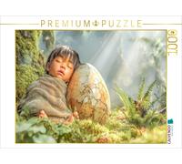 Puzzle · Œuvres créatives Pleines de gaieté | Un bébé de la jungle à côté d'un œuf de dinosaure · 1000 pièces · Format assemblé 64 × 48 cm · CALVENDO Puzzle