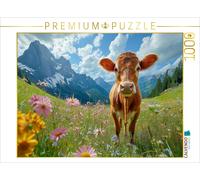 Puzzle CALVENDO Vache dans un pré fleuri de l'Allgäu | 1000 pièces, format assem