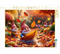 Puzzle CALVENDO Voile d'automne dans une mer de feuilles : les nains font un gra