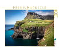 Puzzle CALVENDO Vue panoramique sur la cascade de Mulafossur, Îles Féroé | 1000