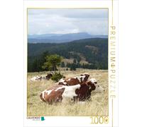CALVENDO Puzzle Vue sur Le Belchen et Le Fleckvieh en Train de ruminer 1000 Pieces 48 x 64 cm from Stefanie Goldscheider