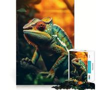 Puzzle Caméléon 1000 Pièces pour Adultes Jeu d'ajustement Parfait Jouet de Détente et de Créativité pour Les Fêtes (38x26cm)